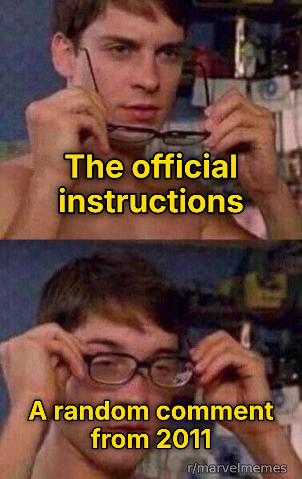 Peter Parker's Glasses meme: The official instructions / A random comment from 2011