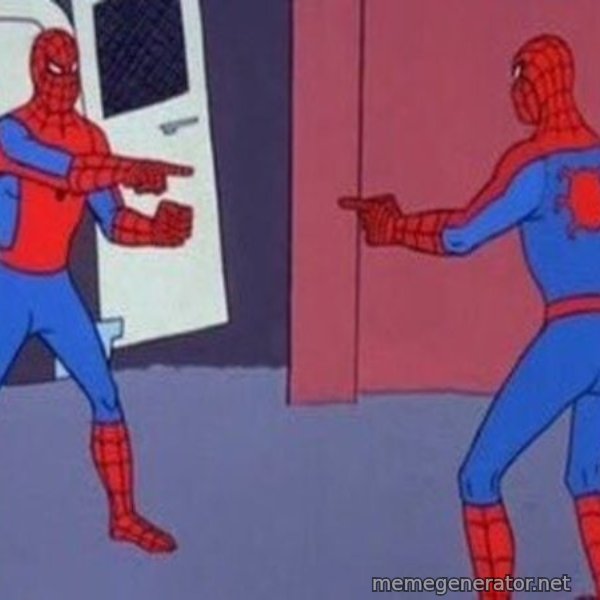 Spider-Man Pointing at Spider-Man meme template